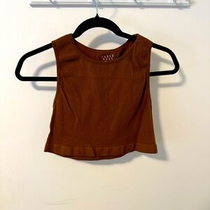 Brown Sporty Crop Top